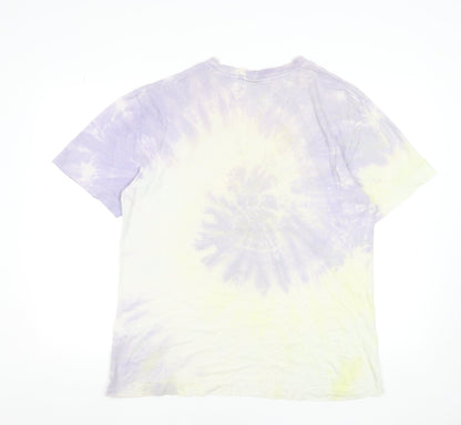 Collusion Men's Multicoloured Graphic Tie-Dye T-Shirt M Cotton