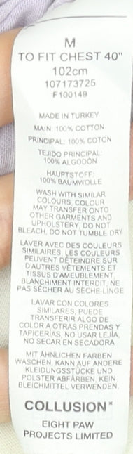 Collusion Men's Multicoloured Graphic Tie-Dye T-Shirt M Cotton