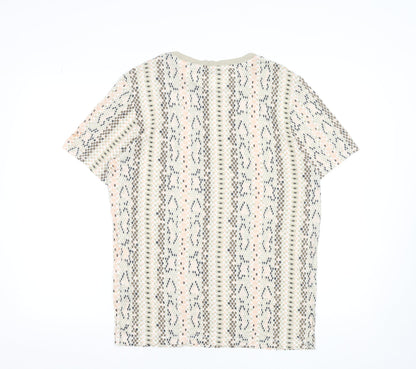 Jack & Jones Men’s Beige Snake Print Short Sleeve Viscose T-Shirt M
