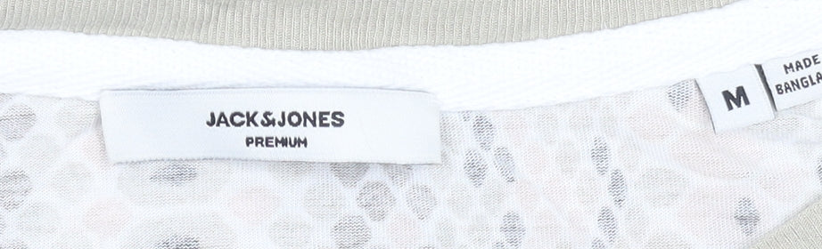 Jack & Jones Men’s Beige Snake Print Short Sleeve Viscose T-Shirt M