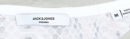 Jack & Jones Men’s Beige Snake Print Short Sleeve Viscose T-Shirt M