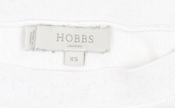 Hobbs Women’s White Navy Striped Cotton Jumper XS