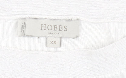 Hobbs Women’s White Navy Striped Cotton Jumper XS