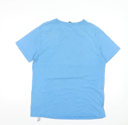 Absolutely Bear Men's Blue Organic Cotton Crew Neck T-Shirt M