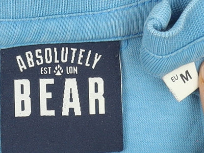Absolutely Bear Men's Blue Organic Cotton Crew Neck T-Shirt M