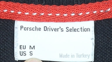 Porsche Driver’s Selection Men's Black Polo Shirt Size M Racing Team Embroidered 911 Turbo