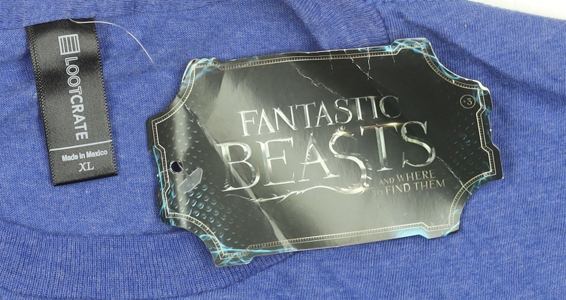Lootcrate Men’s Blue Fantastic Beasts M.A.C.U.S.A. Graphic T-Shirt XL