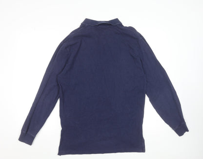 Ralph Lauren Men's Blue Long Sleeve Cotton Polo Shirt M
