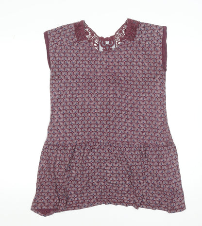 Marks and Spencer Women’s Purple Viscose Crochet Trim Shift Dress Size 14