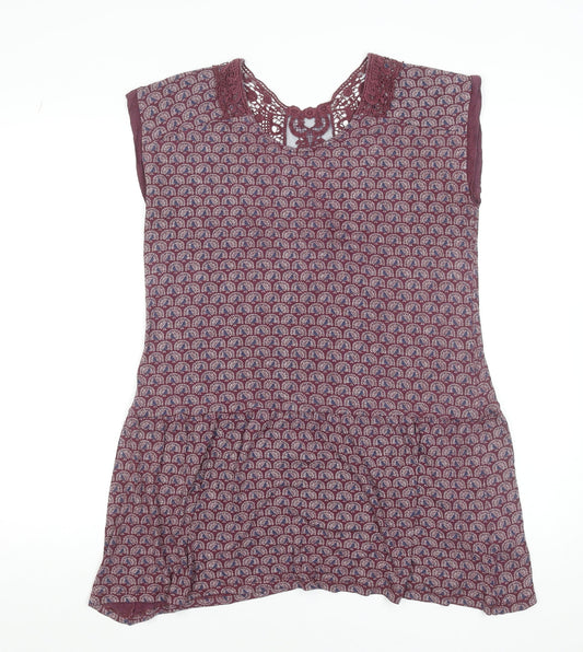 Marks and Spencer Women’s Purple Viscose Crochet Trim Shift Dress Size 14