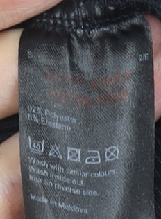 Karen Millen Women's Black V-Neck Long Sleeve Jersey Top Size 2