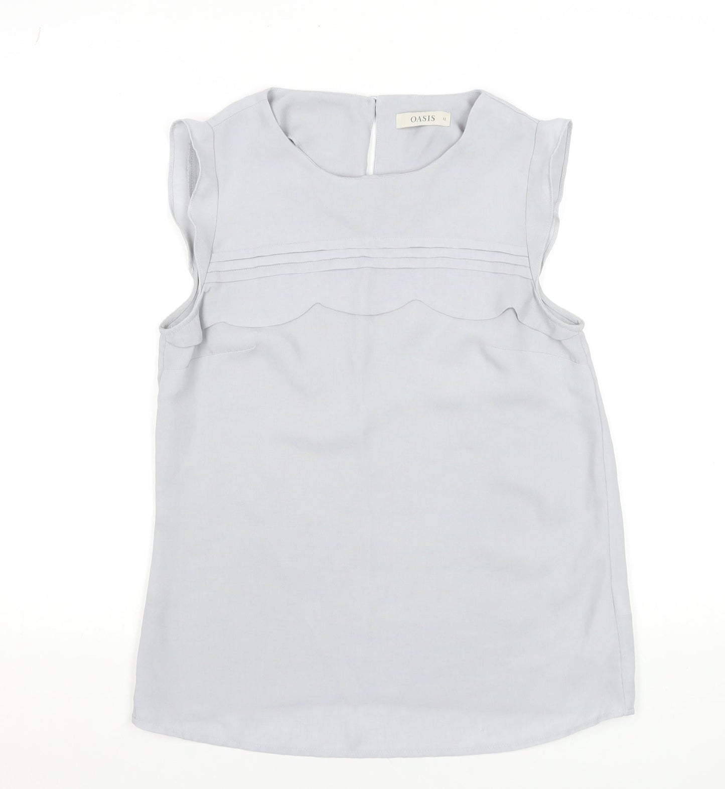 Womens UK Size 12 Oasis Grey Basic Blouse