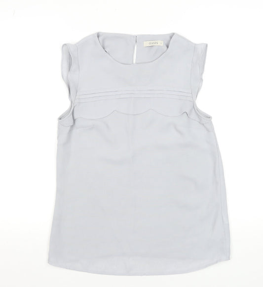 Womens UK Size 12 Oasis Grey Basic Blouse