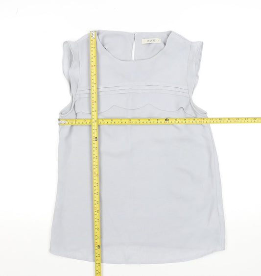 Womens UK Size 12 Oasis Grey Basic Blouse