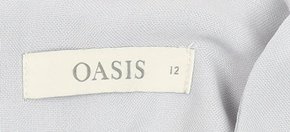 Womens UK Size 12 Oasis Grey Basic Blouse