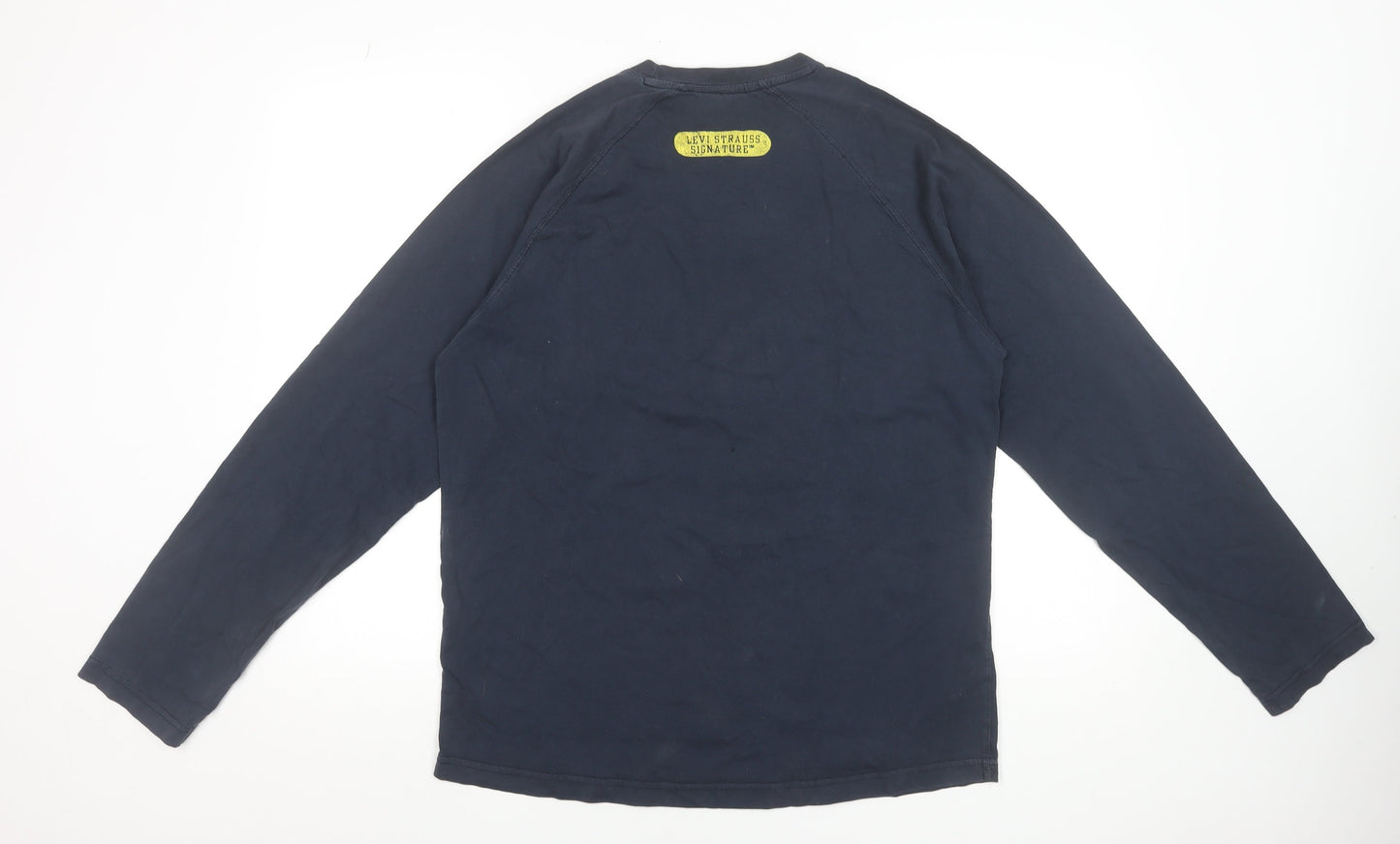 Levi Strauss Signature Men's Navy Long Sleeve T-Shirt L Cotton Casual