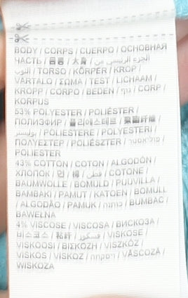 Superdry Women’s Blue Full Zip Hoodie Size 14 L Track & Field Print