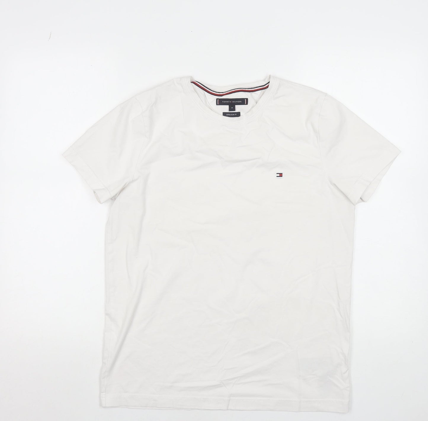 Tommy Hilfiger Men White M Extra-Slim Crew Neck T-Shirt