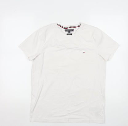 Tommy Hilfiger Men White M Extra-Slim Crew Neck T-Shirt