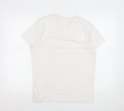 Tommy Hilfiger Men White M Extra-Slim Crew Neck T-Shirt