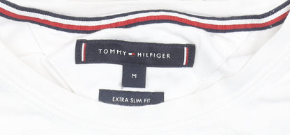 Tommy Hilfiger Men White M Extra-Slim Crew Neck T-Shirt