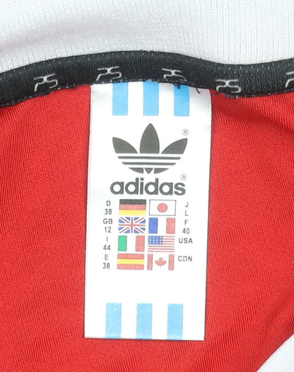 Adidas Womens Red Long Sleeve Polo Activewear Top Size 12