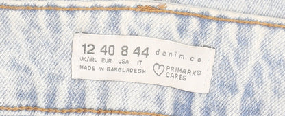 Primark Women Blue Distressed Straight High-Rise Jeans Size 12