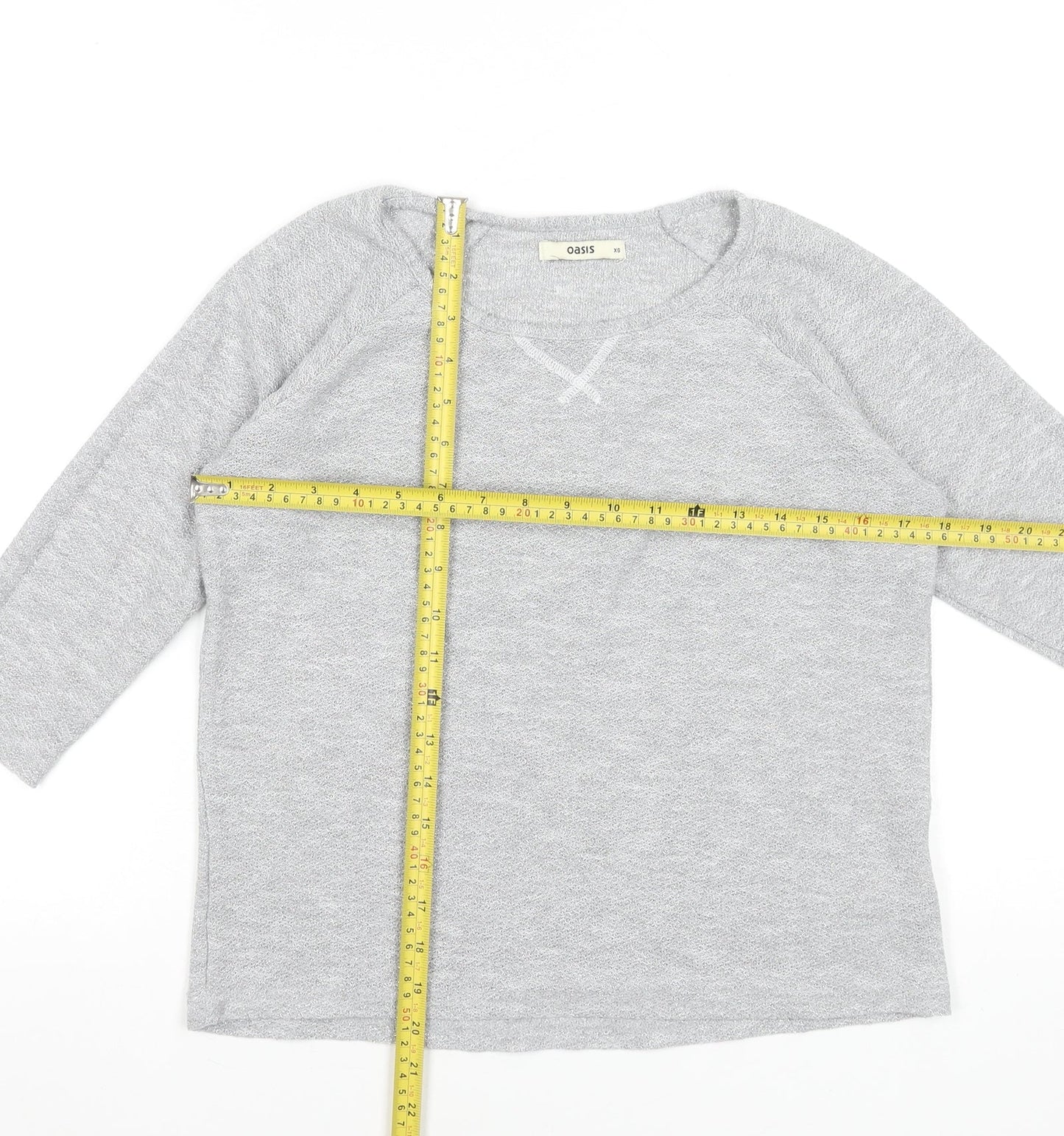 Womens UK Size XS Oasis Grey Basic T-Shirt