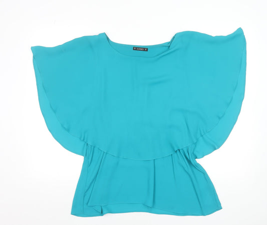 Dunnes Women’s Blue Flutter Sleeve Tunic Blouse Size 16