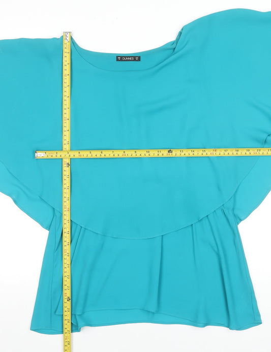Dunnes Women’s Blue Flutter Sleeve Tunic Blouse Size 16