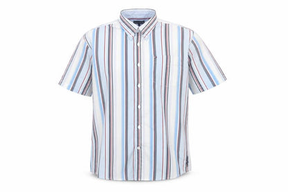 Tommy Hilfiger Men's Blue Striped Button-Down Shirt Size 16 Regular Cotton