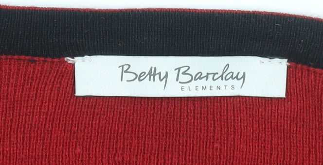 Womens UK Size 12 Betty Barclay Red Cardigan Jumper