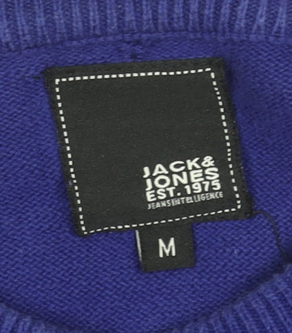 Mens UK Size M JACK & JONES Blue Pullover Jumper