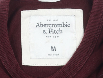 Abercrombie & Fitch Men's Burgundy Long Sleeve Crew Neck T-Shirt Size M