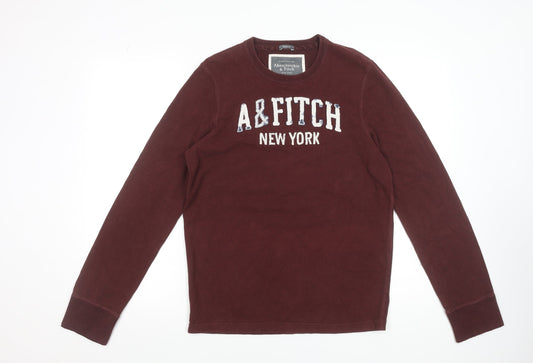 Abercrombie & Fitch Men's Brown Long Sleeve Muscle Fit T-Shirt Size S