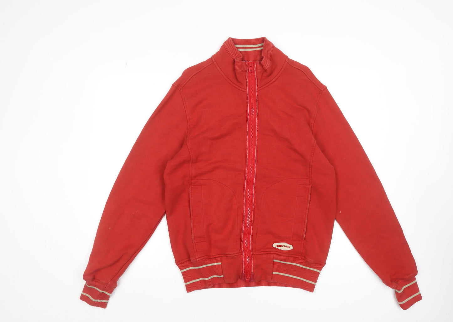 Mens UK Size M GAS Red Full Zip Sweatshirt