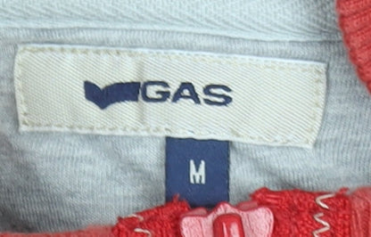 Mens UK Size M GAS Red Full Zip Sweatshirt