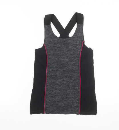 Womens UK Size M Oysho Black Gym & Training Yoga Running & Jogging Tank