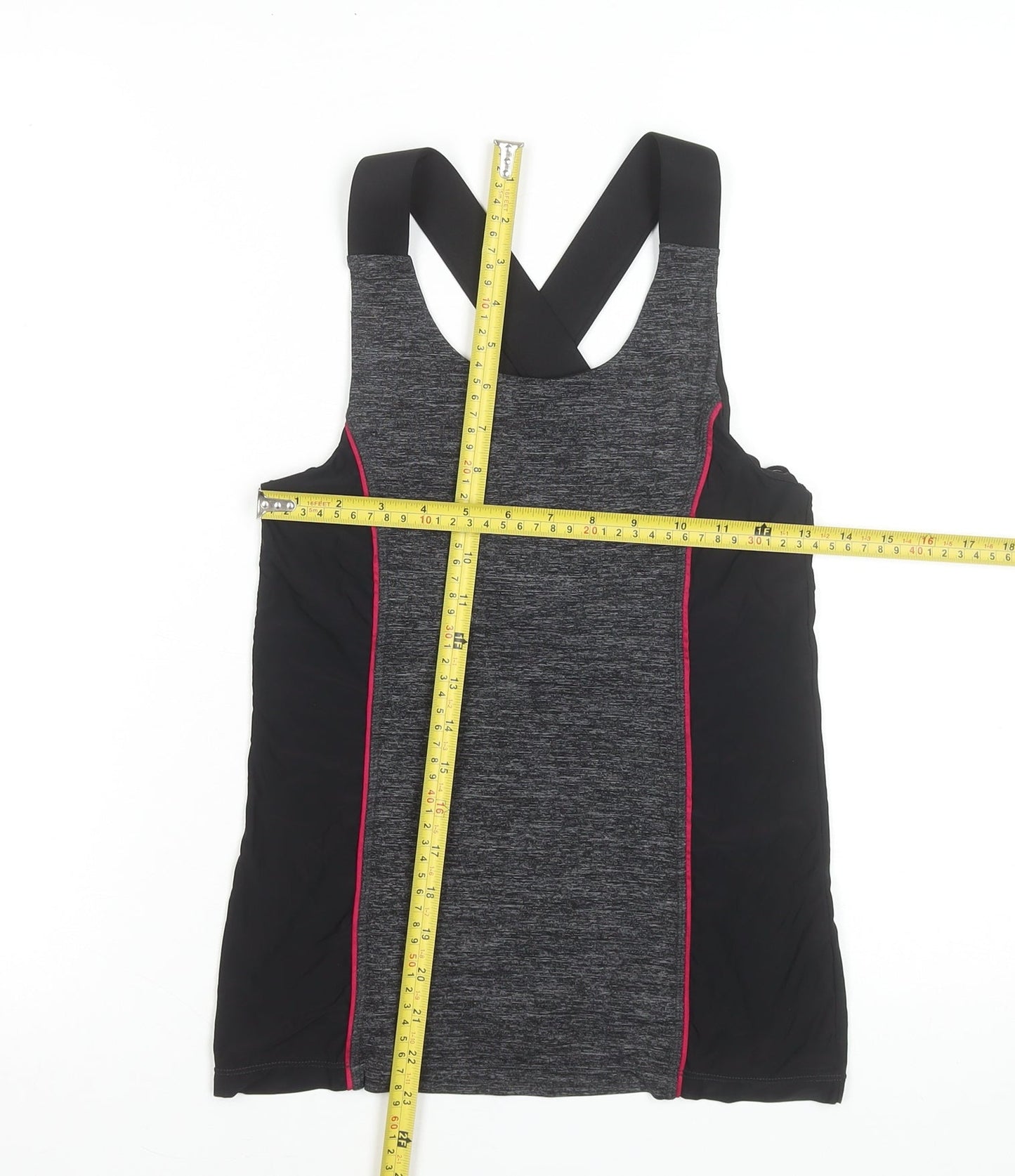 Womens UK Size M Oysho Black Gym & Training Yoga Running & Jogging Tank