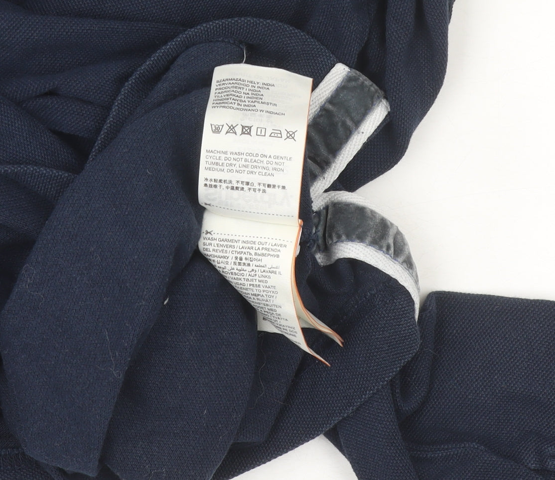 Superdry Men's Blue Cotton Henley Long Sleeve Jumper Size S