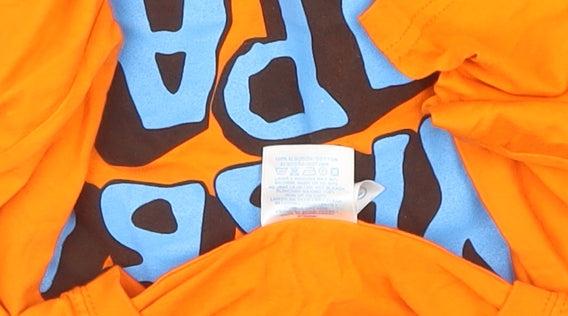 JHK Men's Orange Bedrock Ayia Napa Graphic Cotton T-Shirt M