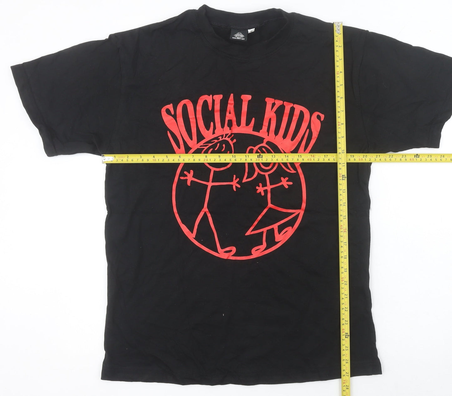Kids Don't Kry Men's Black Social Kids Graphic Print Cotton T-Shirt M