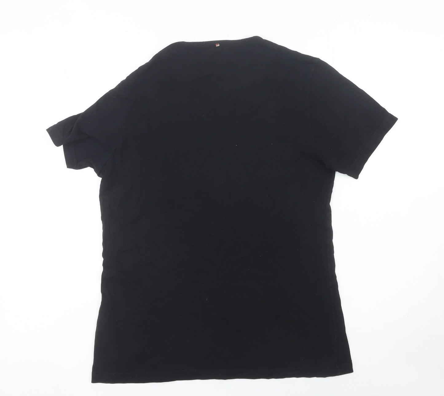 Pretty Green Men's Black Cotton Crew Neck Short Sleeve T-Shirt Size S