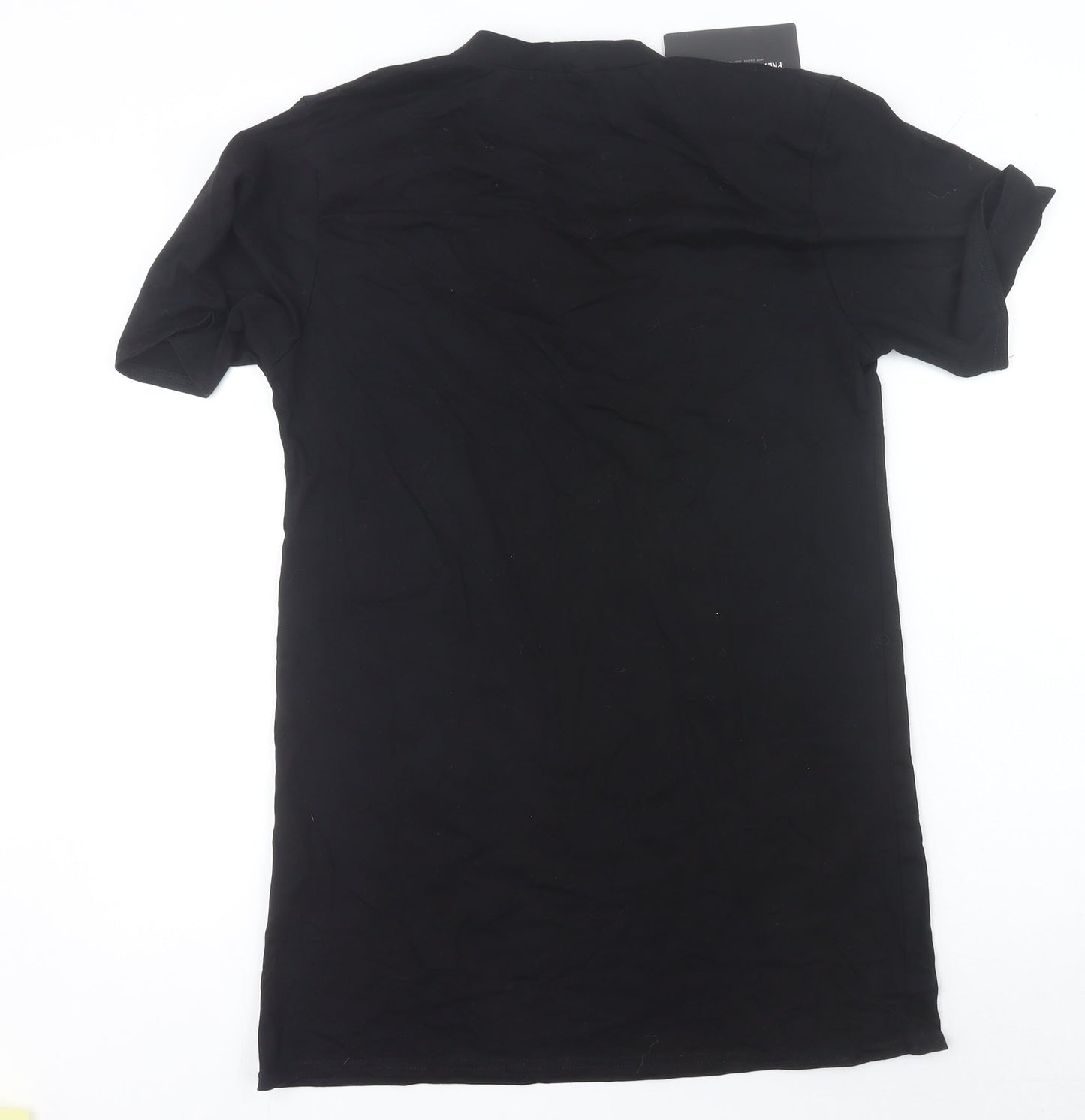 PrettyLittleThing Women’s Black Rock Eagle Graphic V-Neck T-Shirt Size 8