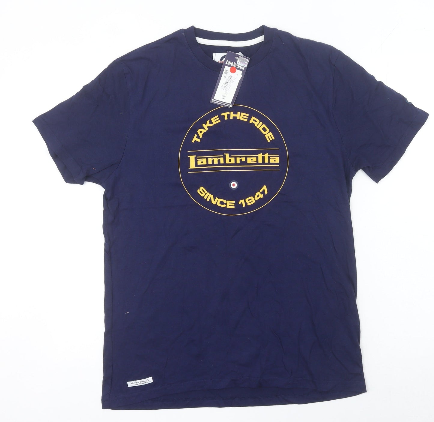 Lambretta Men's Blue Graphic Crew Neck Short Sleeve T-Shirt Size L