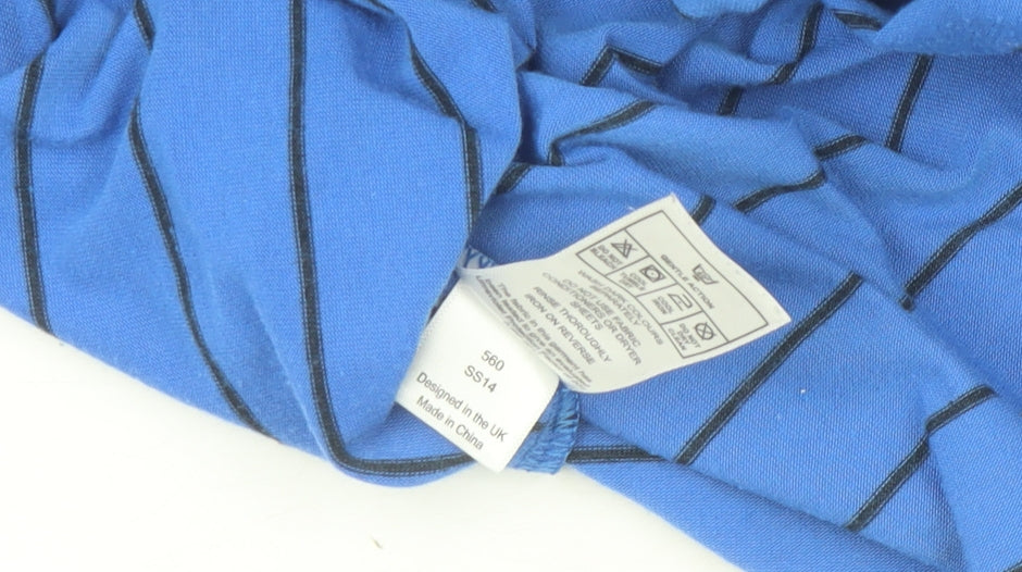 Fat Face Women’s Blue Striped Long Sleeve Boat Neck Cotton Top Size 12