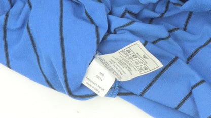 Fat Face Women’s Blue Striped Long Sleeve Boat Neck Cotton Top Size 12