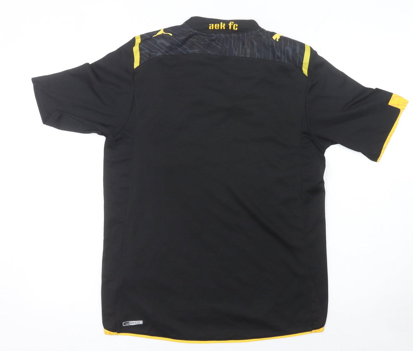 Puma Men’s AEK FC Black Yellow Athletic Football T-Shirt Medium
