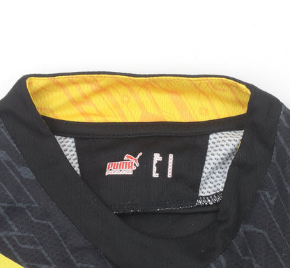 Puma Men’s AEK FC Black Yellow Athletic Football T-Shirt Medium