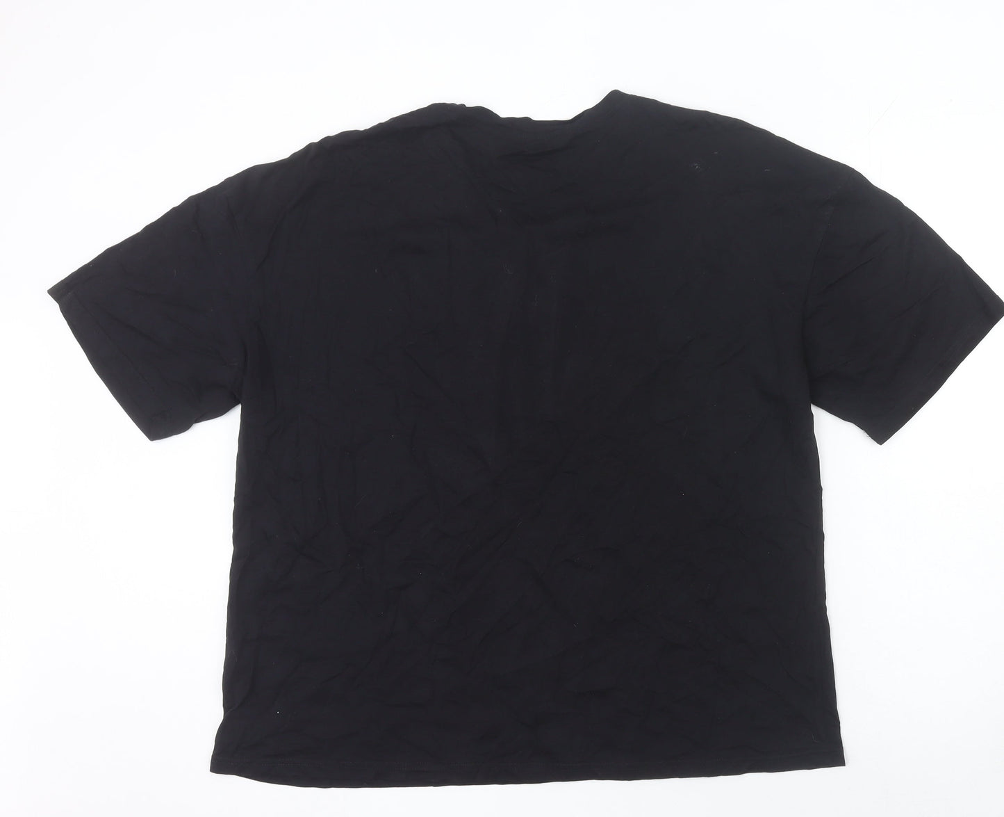 SHEIN Women’s Black Graphic Rose T-Shirt 2XL Regular Fit